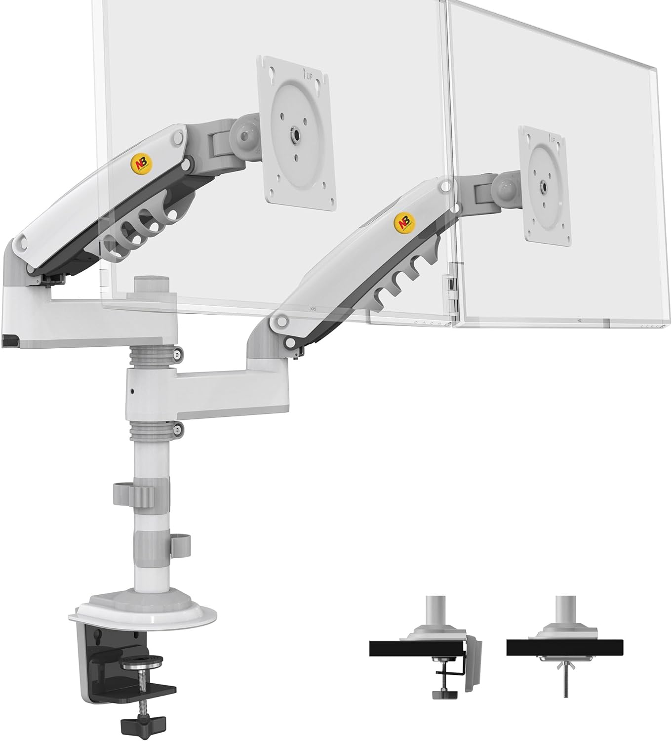 NB North Bayou Dual Monitor Desk Mount Stand Full Motion Swivel Computer Monitor Arm Fits 2 Screens up to 27