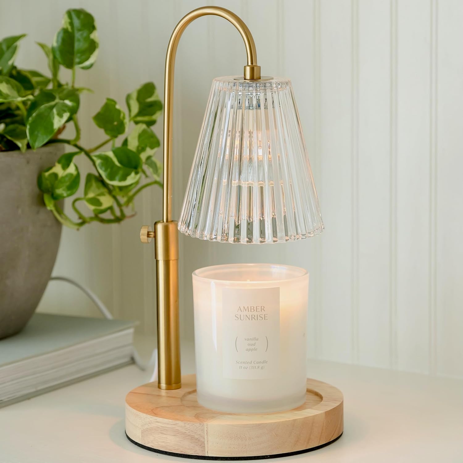 Wood Candle Warmer Lamp